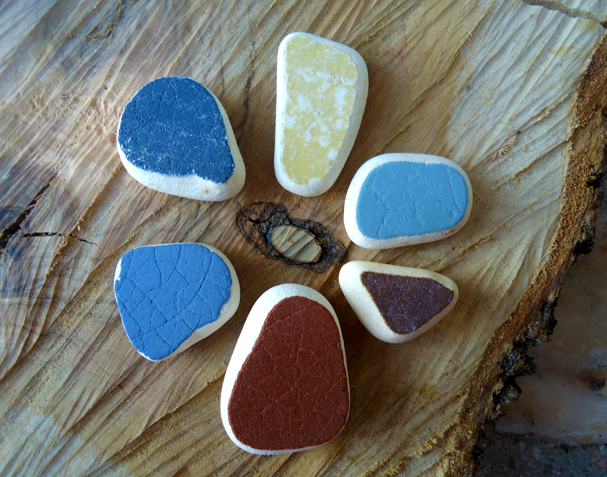 sea pottery shards color